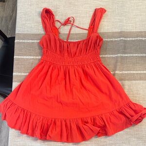 Cotton Candy Red Ruffle Sundress